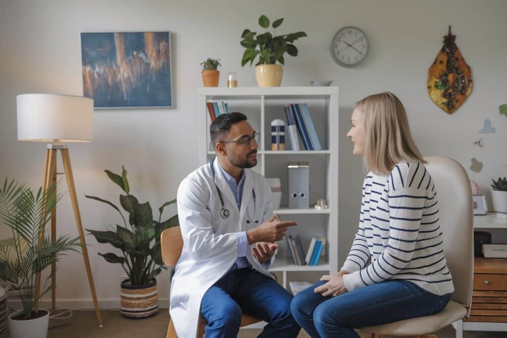 medecin discute avec patiente