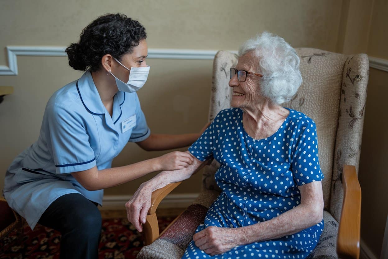 infirmiere visite une personne agee